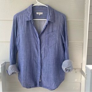 RAG & BONE Blue Button Down Roll Sleeve Shirt
